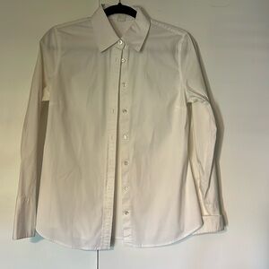 J crew white cotton blouse w cuffs worn and loved! Size M